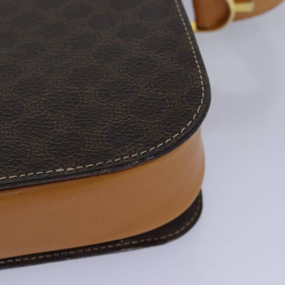 CELINE Macadam Canvas Shoulder Bag Pvc Leather Brown - Picture 16 of 16
